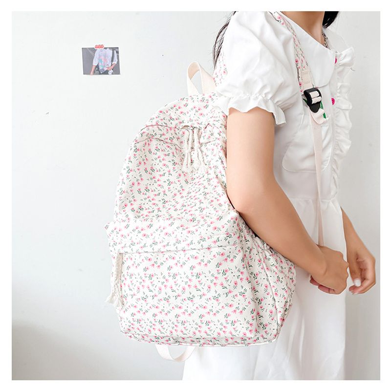 Schultasche weibliche kleine frische literarische Allgleiches Freizeit Blumenmädchen Student Rucksack_voghion.com