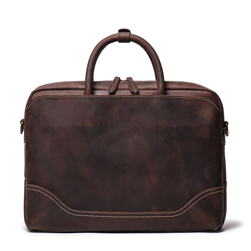 Handliche Dokumententasche Herren, Rindsleder, einzelne Schulter, diagonale Spreiztasche, lässige Retro-Tasche aus_voghion.com