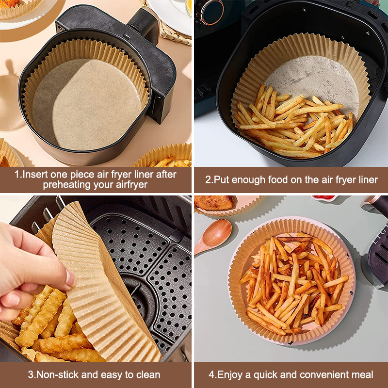 50Pcs Nonstick Air Fryer Disposable Parchment Paper Liner Oil-proof Paper Tray Baking Mat Air Fryer Accessories Square Round_voghion.com