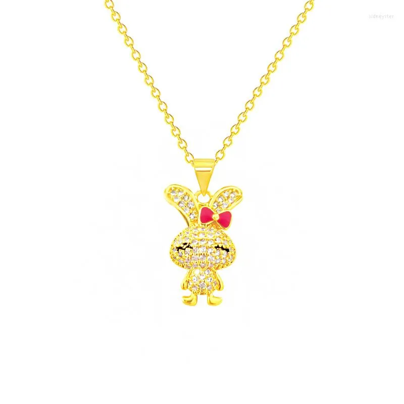 Collares colgantes, collar con dijes micro pavimentados, joyería de acero inoxidable para mujer, exquisita gargantilla de circonita roja, regalos de cumpleaños_voghion.com