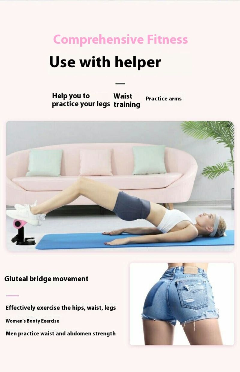 Sit up assist device, fixed suction cup type abdominal roller, waist and abdomen reduction exercise, home fiess_voghion.com