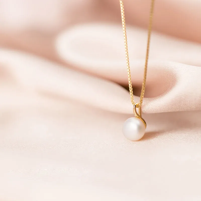 Colliers pendentifs 6MM Collier de perles d'eau douce Bijoux pour femmes sans chaîne_voghion.com