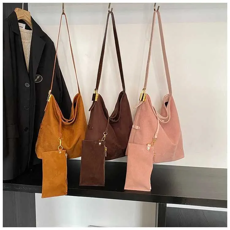 Dames schoudertas van suède grote capaciteit crossbody set_voghion.com