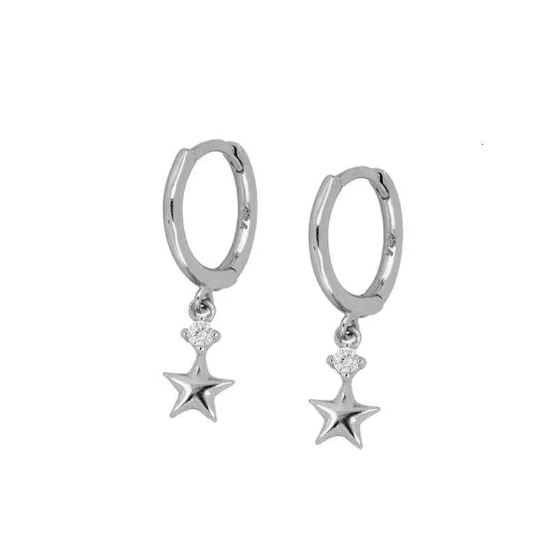 Sterling Sier Ear Buckle Dainty Minimalist Dangling Cz Hie Hoop Earrings Crescent For Women_voghion.com