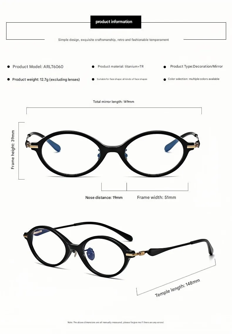 2025 Nuovi occhiali da vista in acetato, leggeri, ovali, con montatura completa, stile retrò, per uomo e donna_voghion.com