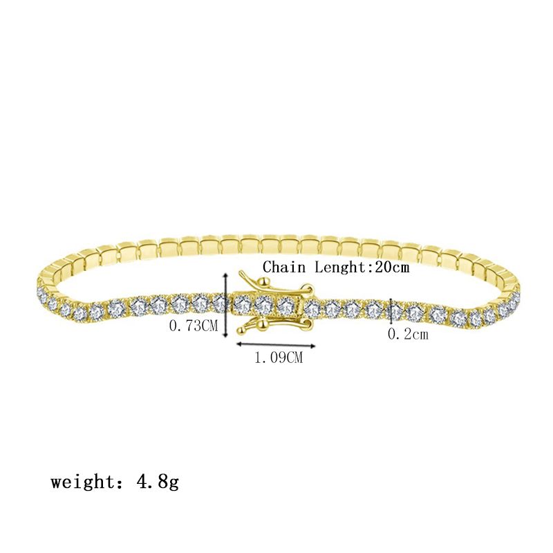 Bracciale tennis in zircone con intarsi in argento sterling tinta unita in stile moderno_voghion.com