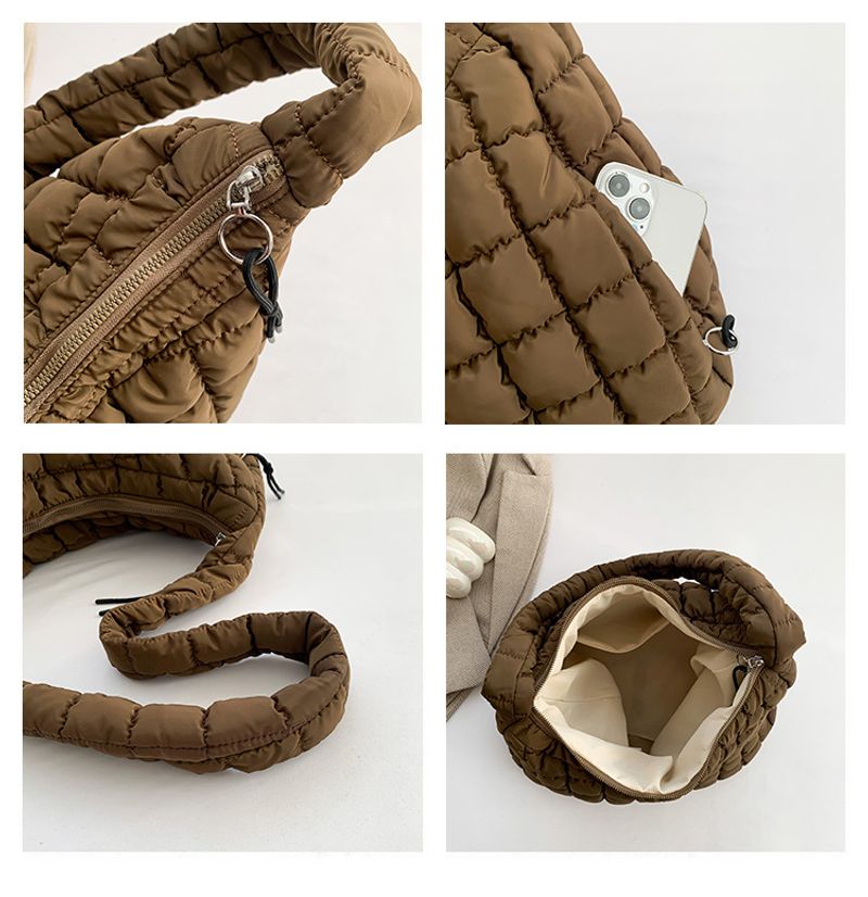 Kadınlar için Cloud Bag Wrinkle 2024 Yeni Moda Hobos Büyük Kapasiteli Naylon Günlük Omuz Çantaları Kabarcık Çapraz Çanta_voghion.com