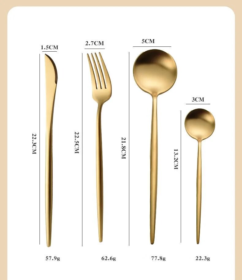 Portugal 304 stainless steel cutlery thickened Western style steak knife, fork, dessert spoon_voghion.com
