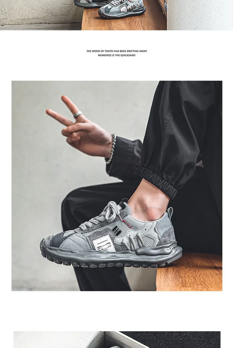 Men's Breathable Mesh Dad Shoes Comfortable Casual Sport Trainers_voghion.com