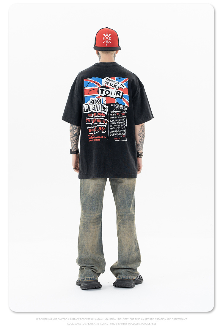Vêtements pour hommes SUP | T-shirt à manches courtes pour hommes, nouvelle marque de mode d'été 2024, groupe de punk rock High Street_voghion.com