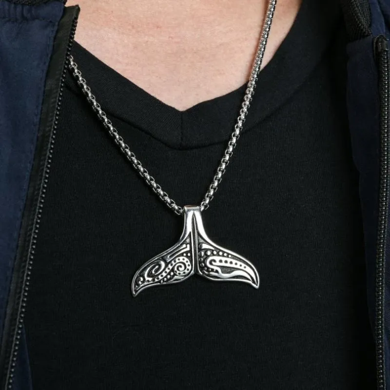 Anhänger Necs Männer und Frauen Mode Kreative Persönlichkeit Design Retro Whale Tail Muster Casual Dance Party Geschenk_voghion.com