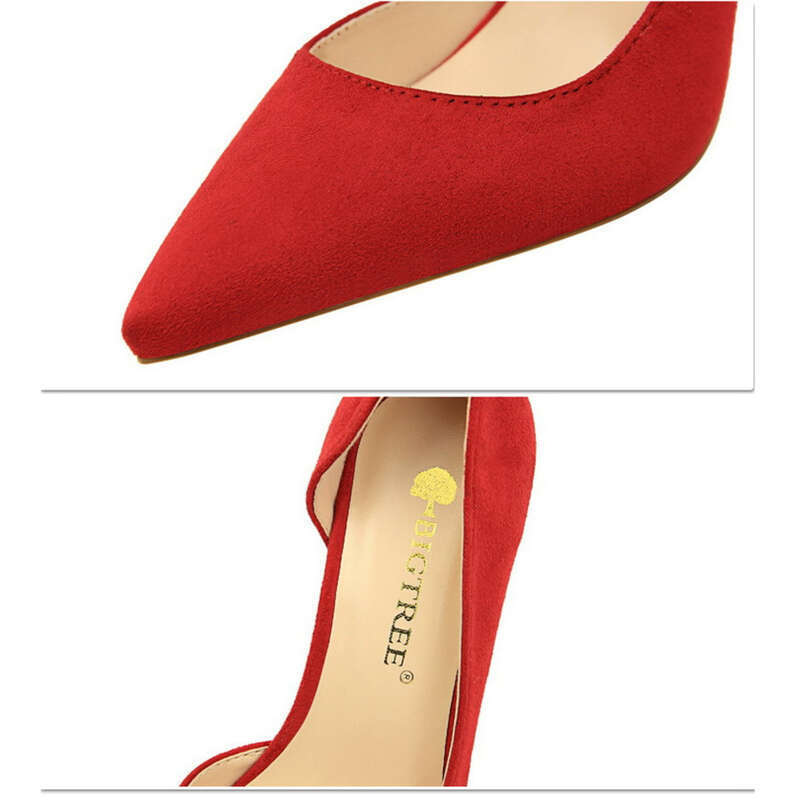 Escarpins à talons hauts en daim style minimaliste bout pointu_voghion.com