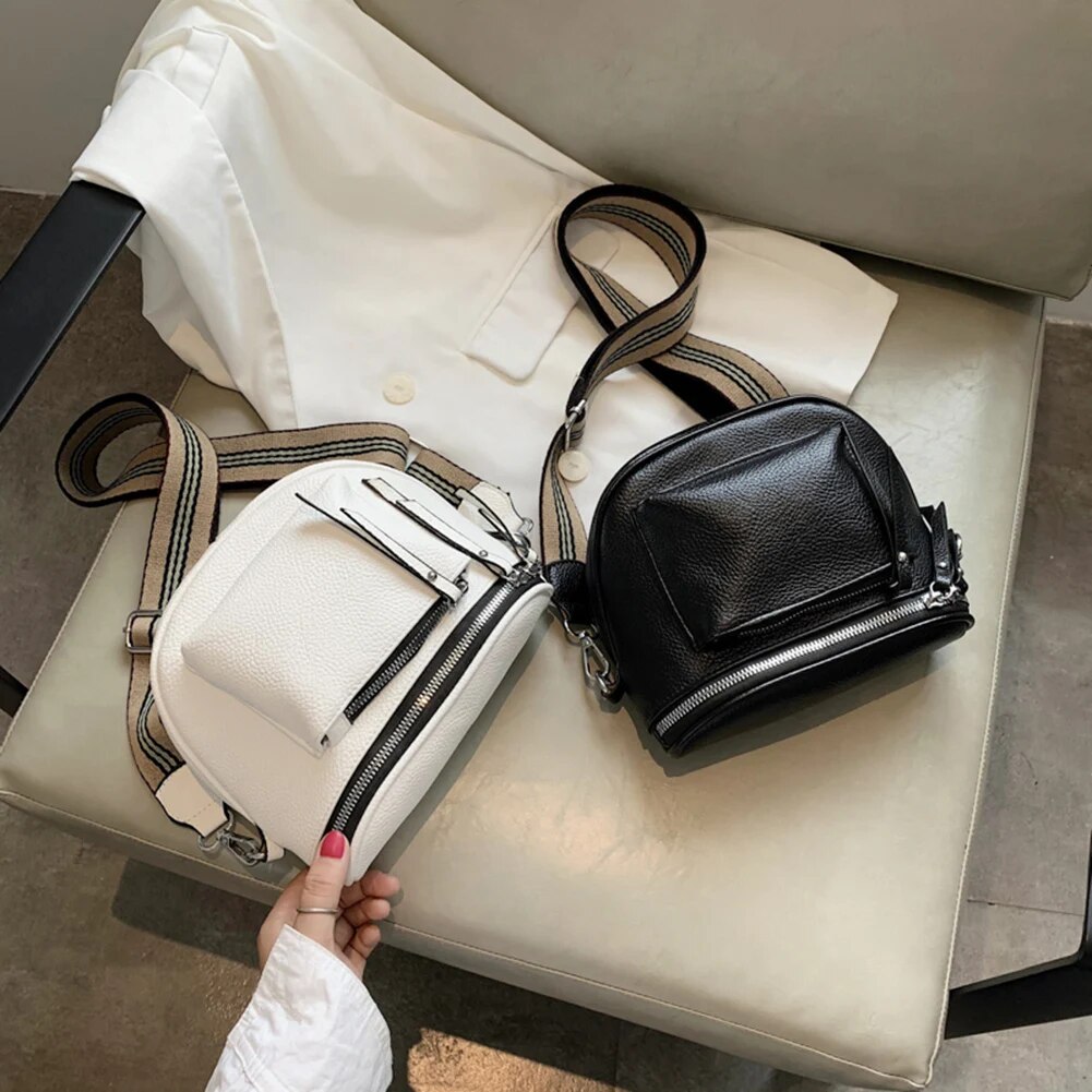 С доставкой Damen Vintage Leder Crossbody Schulter Taschen für Frauen Brust Tasche 2023 Marke Dame Trend Handtaschen Fanny Pack_voghion.com