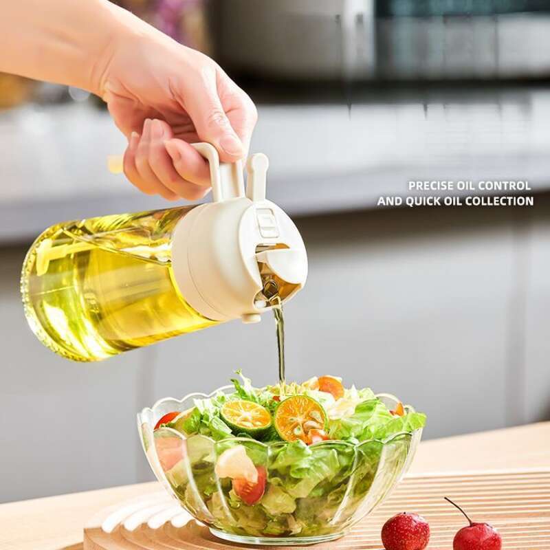 Oil Can Kitchen Household Glass Pouring Dual-use Air Fryer Spray Bottle Automatic Opening And Closing Oil Pot_voghion.com