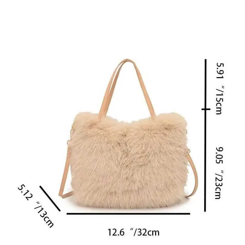 Designer Bag Artificial fur bucket plush design womens handbag soft winter cross body shoulder bag Bolsa Feminina 2025_voghion.com