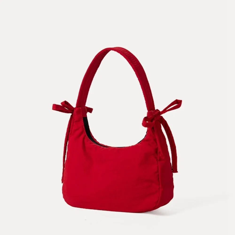 Borsa a tracolla in tessuto Oxford con fiocco in nylon, versatile, stile coreano, da portare sotto le ascelle, semplice, coordinata, per ragazze_voghion.com