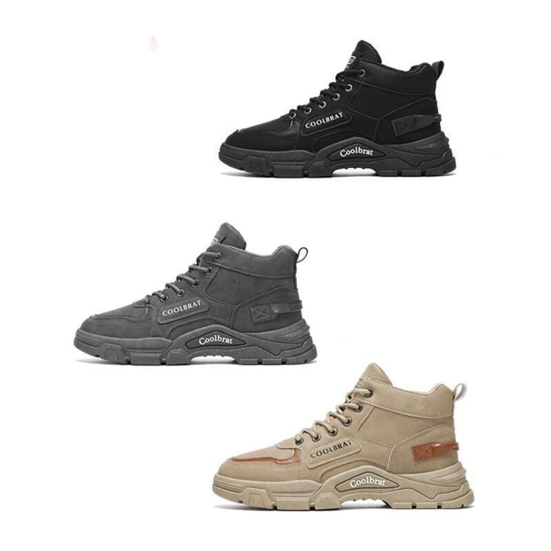 Nuovo autunno Martin Trendy Versatile, suola spessa, antiscivolo, scarpe da lavoro alte, stivali corti da uomo, scarpe antinfortunistiche_voghion.com