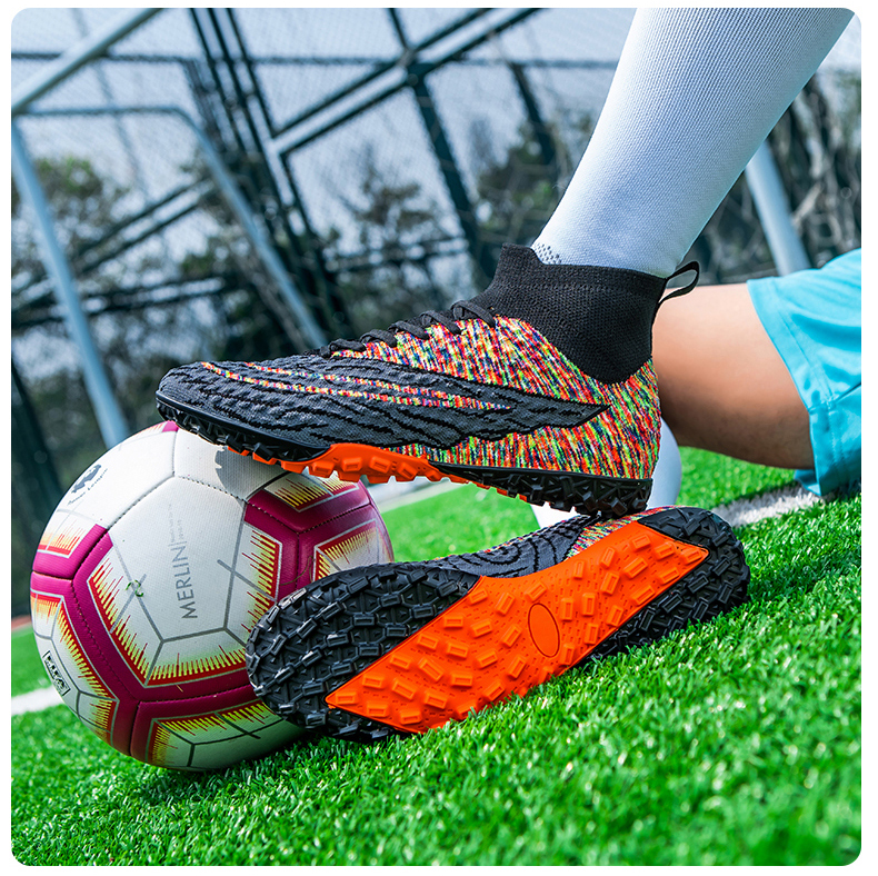 Vīriešu futbola apavi iekštelpu sportam, treniņu apavi, profesionāli apavi, neslīdoši, futzāla lidojoši, austi TF/FG apavi._voghion.com