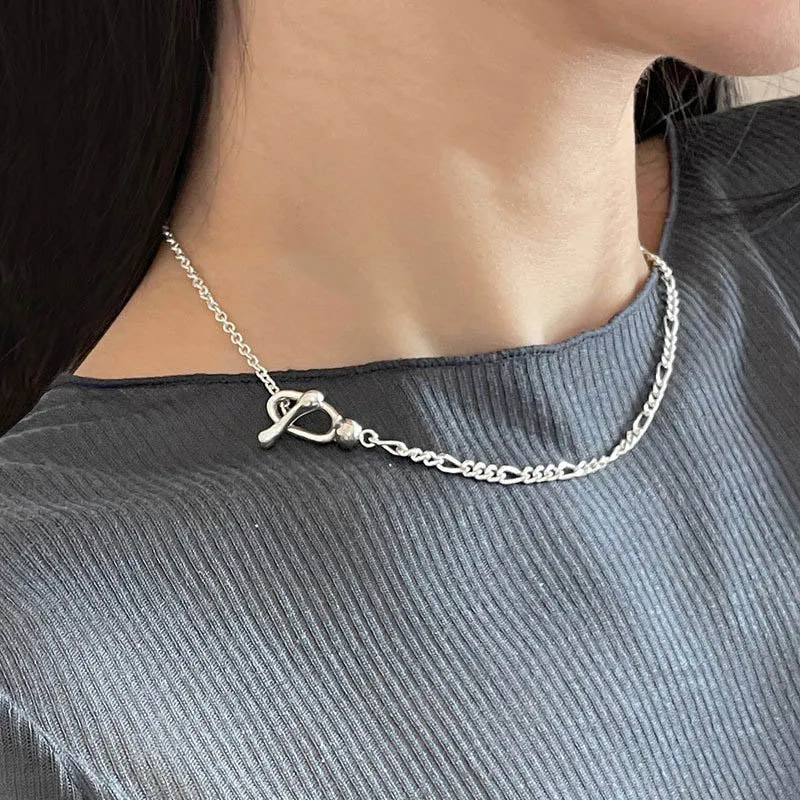 Chains Minimalist OT Clasp Necklace For Women Couple Korean Trendy Classic Temperament Clavicle Chain Anniversary_voghion.com