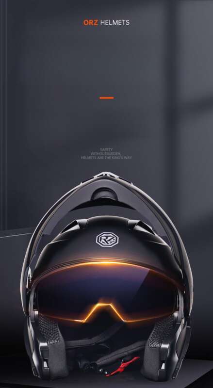 Orz Small Shell Faceless Motorrad Doppellinse, Männer und Frauen, Vier-Jahreszeiten-Motorrad, Kreuzfahrthelm, Groß_voghion.com