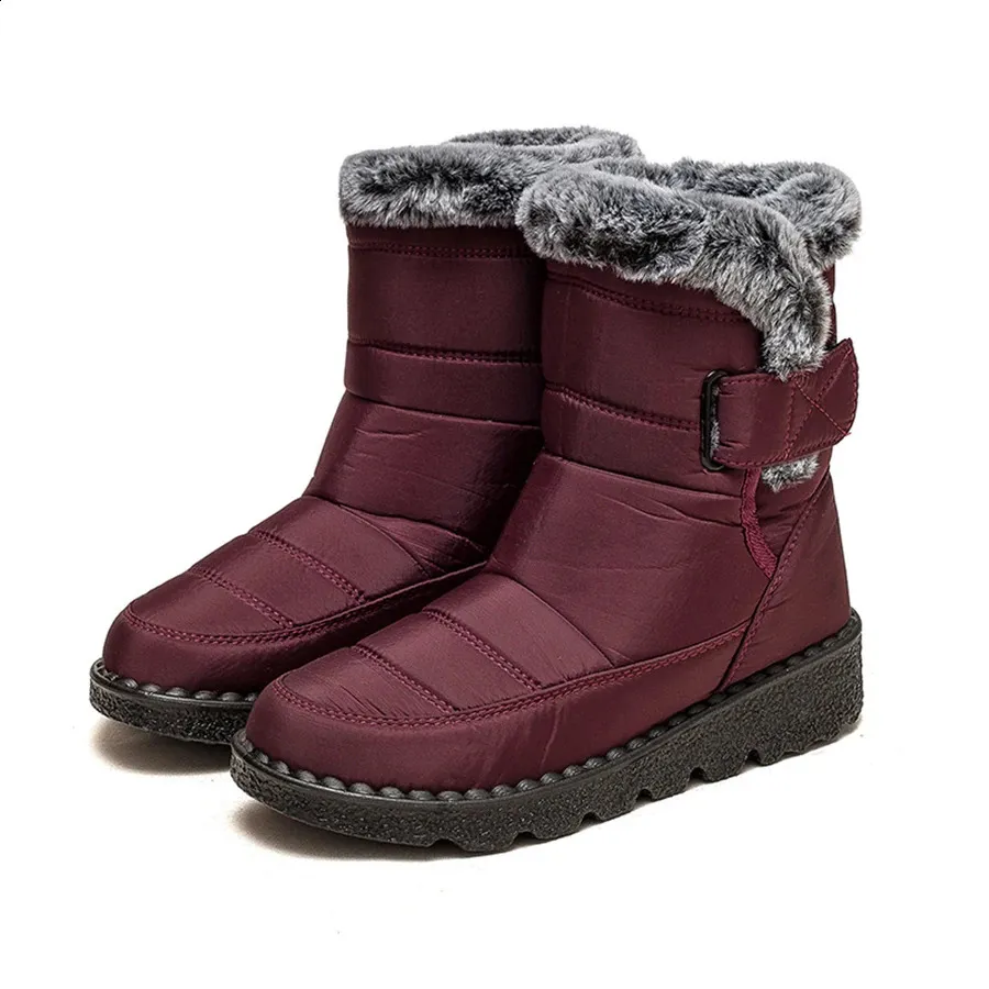 Botas femininas de neve macias com plataforma de pele para manter o calor Botas femininas plus size Botas Mujer Sapatos de inverno 240826_voghion.com