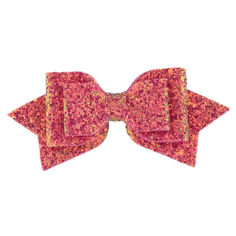 15 teil/los Nette Pailletten Mini Bogen Regenbogen Glitter Kleines Mädchen Haar Clip Handgemachte Glanz_voghion.com