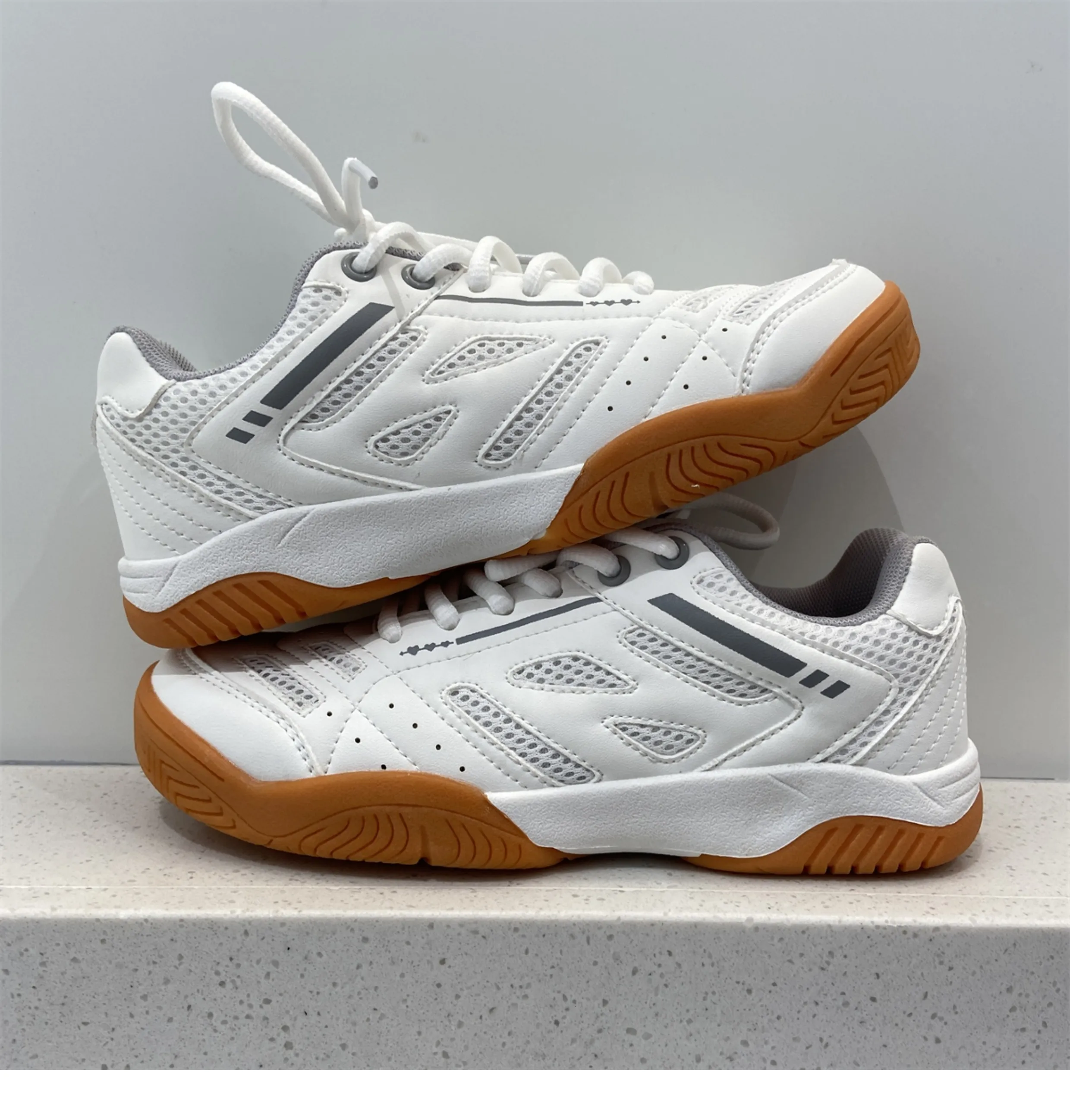 White Mesh Sports Sneakers Women - Ideal for Student Use in Table Tennis, Badminton, and Running Activities_voghion.com