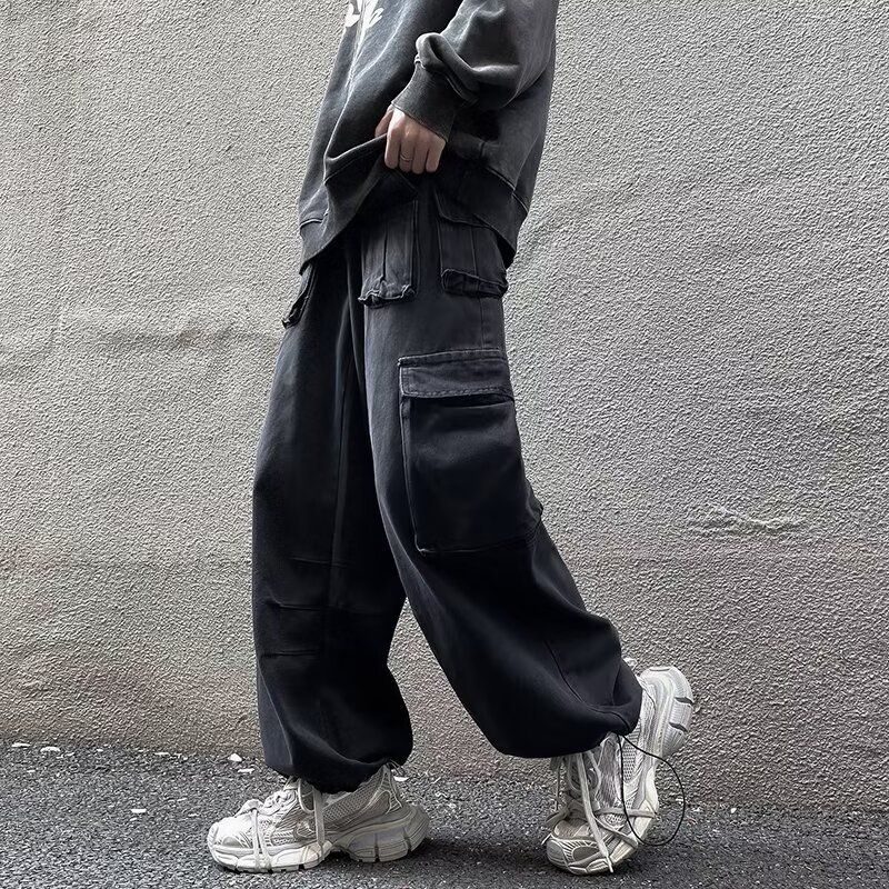 Calça cargo masculina estilo americano estilo vibe, estilo cargo ..._voghion.com