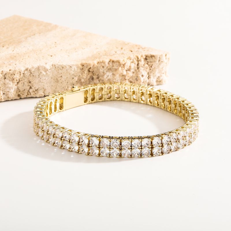 Hip Hop 4mm Micro Inlaid Zircon Dubbele Rij Tennis Armband_voghion.com
