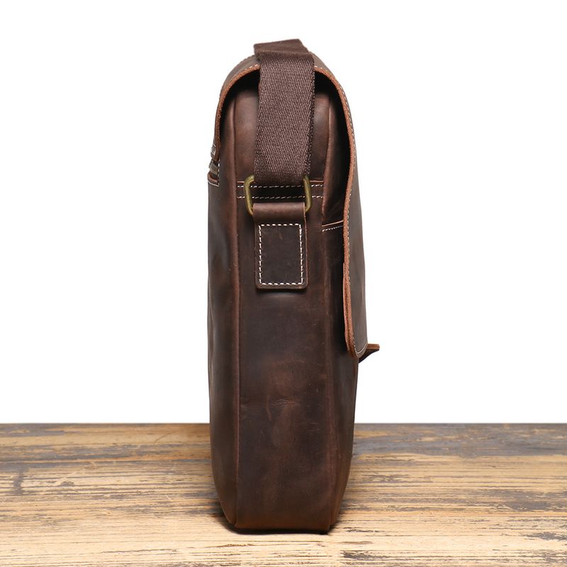 Neue handgefertigte Umhänget aus Leder für Herren, Umhänget, Crazy Horse Leder, Retro-Mode, Rindsleder,_voghion.com