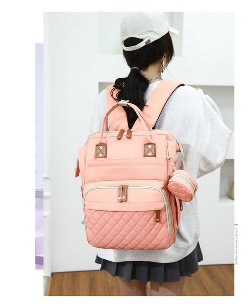 Neue tragbare Wickeltasche für Mutter und Baby mit großem Fassungsvermögen, kann als Umhängetasche bedruckt werden_voghion.com
