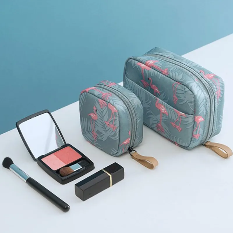 Mini Flamingo Solid Color Travel Toiletry Storage Cactus Beauty Makeup Cosmetic Bag Organizer Special Offer_voghion.com