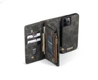 2 In 1 Detachable Leather Zipper Wallet Case For Iphone 12/iphone 12 Pro-Black_voghion.com