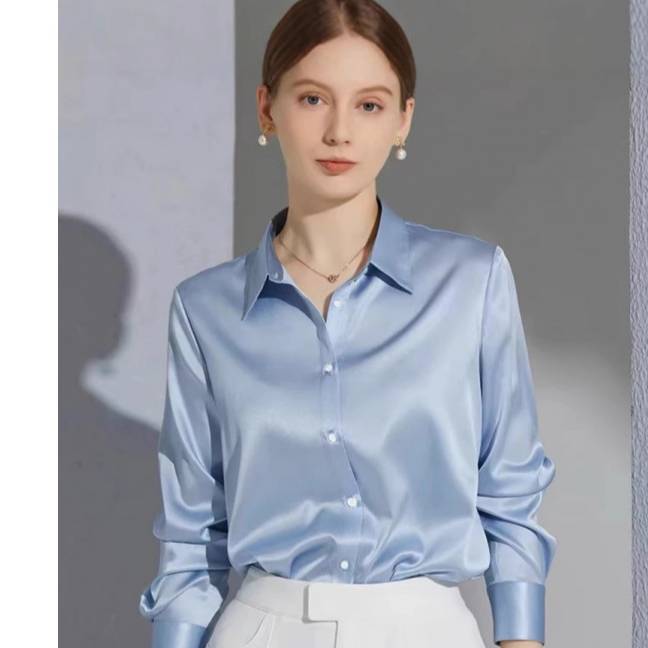 Camicia da ufficio elegante per donna classica a maniche lunghe_voghion.com