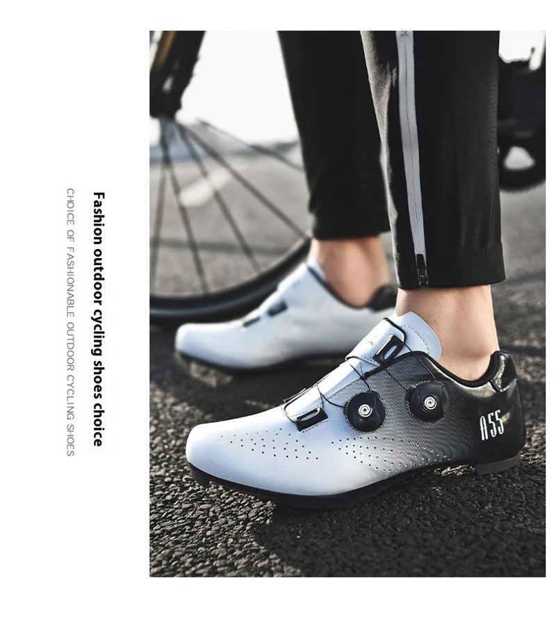 Cost performance Men's ultra light self-locking professional flat shoes, optional D-pedal, road bike compeon_voghion.com