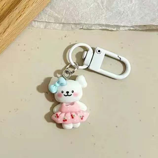 Cartoon Puppy Sleutelhanger Schattige Vlinder Knoop Liefde Overalls Kersenrok Hond Sleutelhanger Hanger Rugzak Bedels Auto Tas Cadeaus_voghion.com