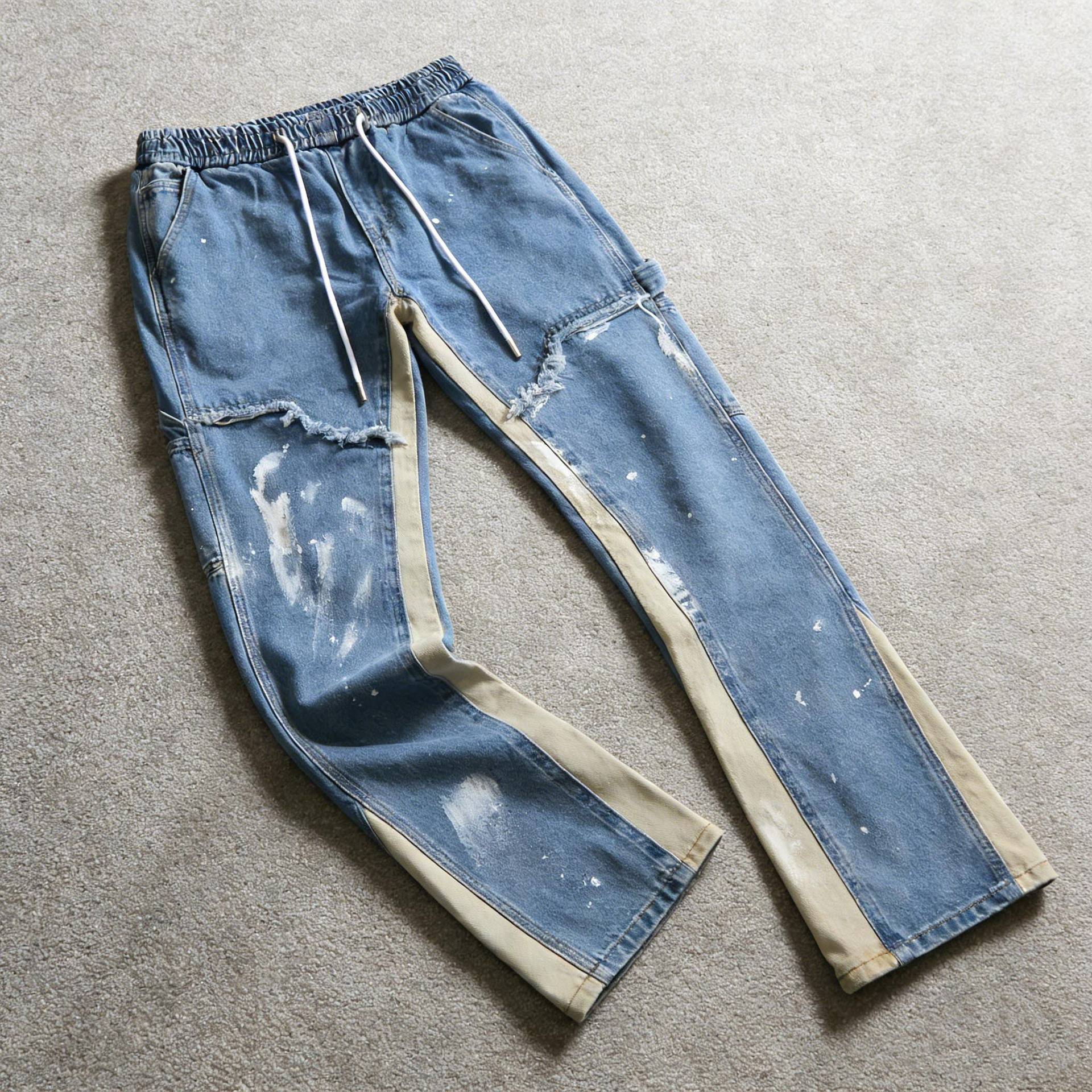 Men’s Clothing Men’s Autumn Fashion Slim Fit Stretch Jeans With Print – Street Style Mid-Rise Skinny Pants