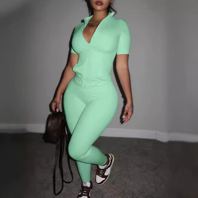 Fashion European And American Trendy Zipper Suit
