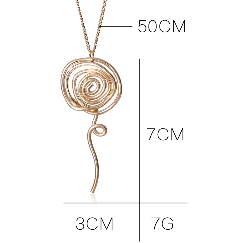 Pendant Necklaces Alloy Necklace Gold Spiral Shape Personality Trend Atmosphere Women's Birthday Party Gift For Friend_voghion.com