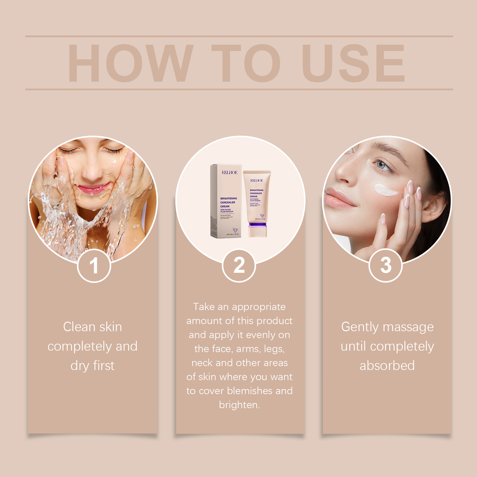 EELHOE Brightening Tone-Up Cream Lightweight Natural Coverage Skincare-Infused Concealer For No-Makeup Flawless Finish & Radiant Skin_voghion.com