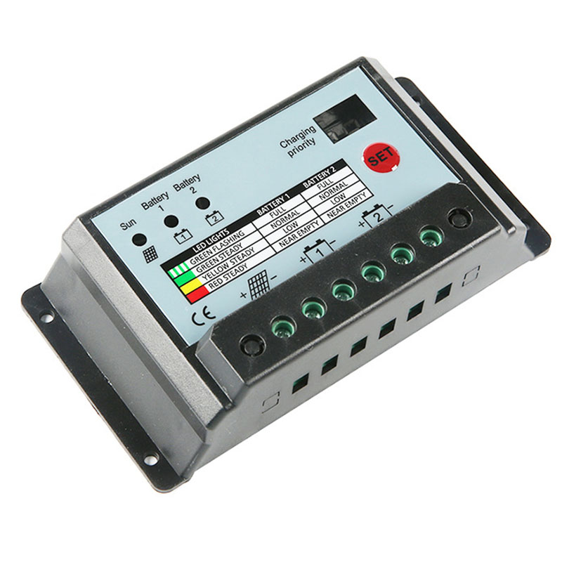 10A/20A/30A PWM kettős akkumulátoros napelemes töltővezérlő 12V-os 24V-os akkumulátoros napelemes akkumulátorszabályozóhoz_voghion.com