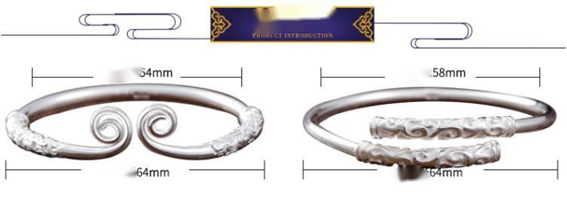 Bracciale aperto Golden Hoop da uomo in rame bianco placcato argento massiccio per bambini, con maledizione Wukong e Myth Black_voghion.com