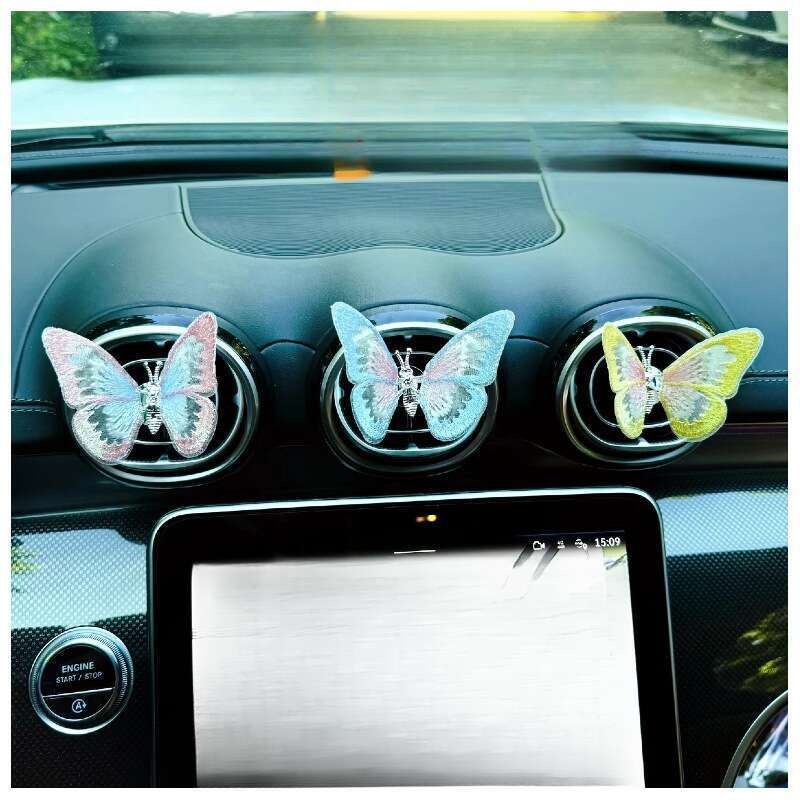 Farfalla mobile Centro Console Uscita Aria Auto Piccolo Ornamento Guarigione Serie Decorazione Interni Creatività_voghion.com