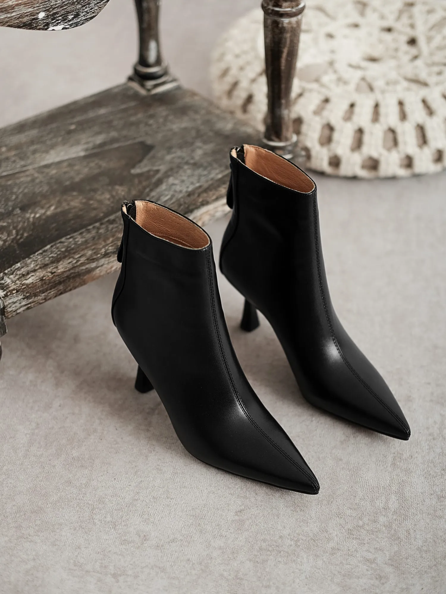 Krazing Pot Big Size 42 Cow Leather Pointed Toe High Heels Chic Design Concise Winter Spring Shoe Dress Warm Wedding_voghion.com