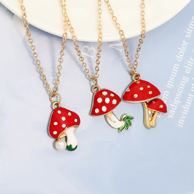 Collane con ciondolo Fungo Peperone Cavolo cinese Ravanello Zucca Pesca Collana Verdure Frutta Gioielli in smalto per bambini_voghion.com