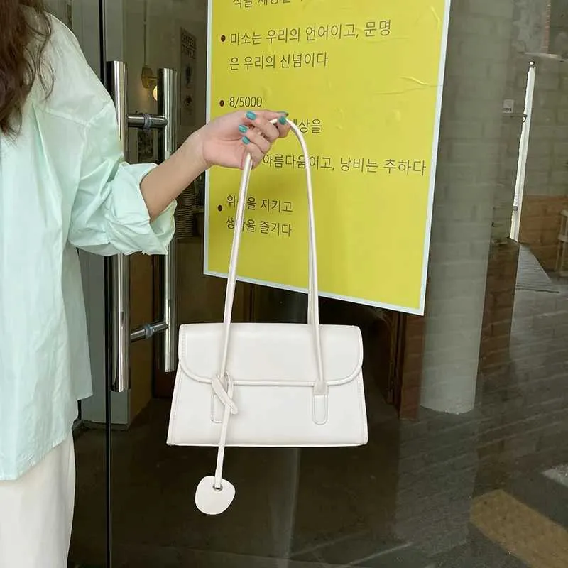 Sac à bandoulière en PU à texture française à la mode pour femmes, jaune, sous les aisselles, printemps/été 2024, pendentifs élégants, Handba241104_voghion.com