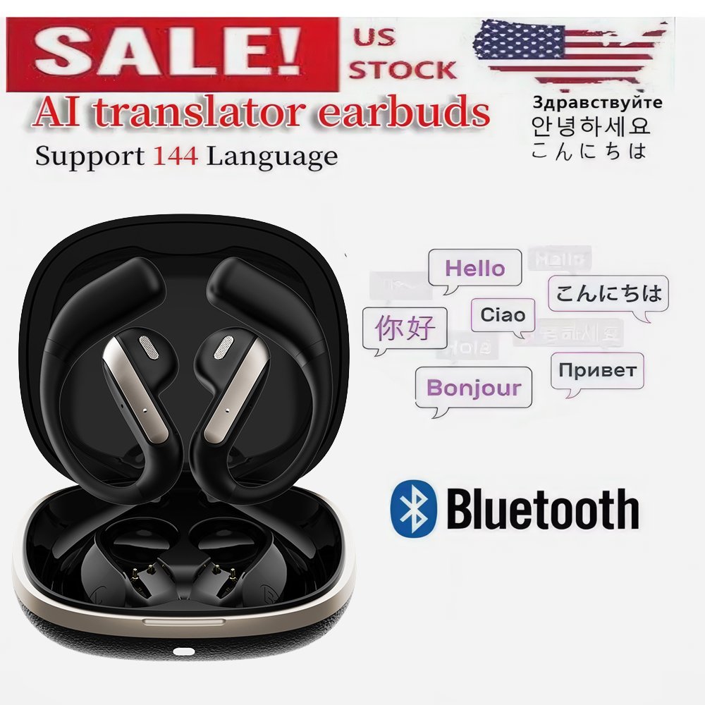Translator Earbuds 150+ Languages Real Time Online OffLine Translation Earphones_voghion.com