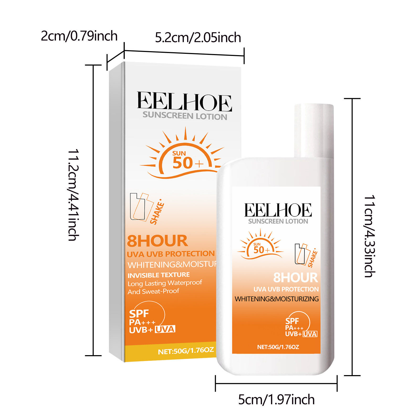 EELHOE Sunscreen Lotion, Outdoor Body UV Isolation Skin Protection Hydrating Refreshing Not Greasy_voghion.com