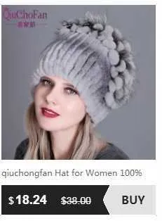 Knitted Rabbit Fur Hat For Women Winter Warm Fedora Style Cap_voghion.com