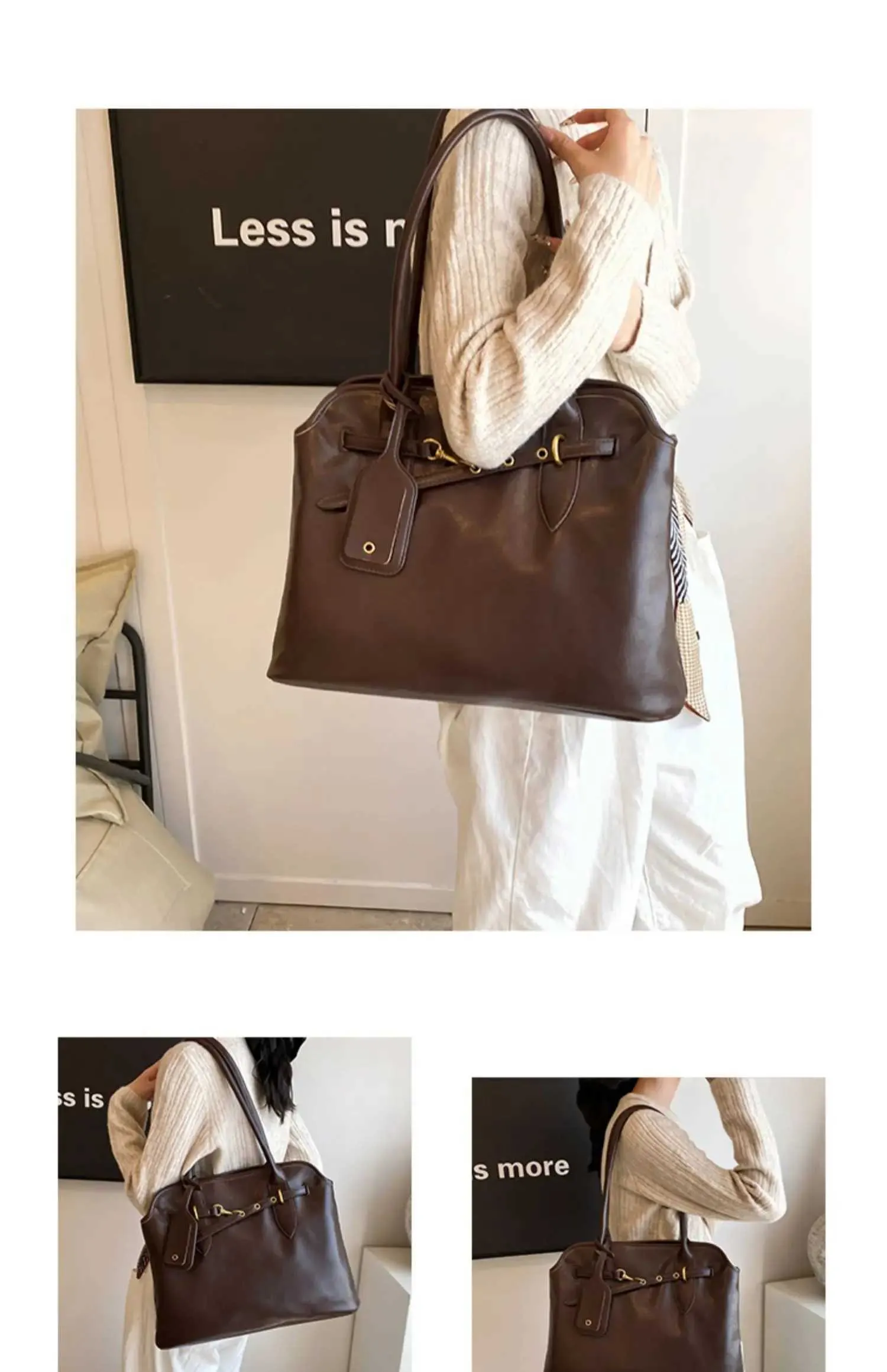 Große Damen Umhängetasche Aus Kunstleder Versatile Tragetasche_voghion.com